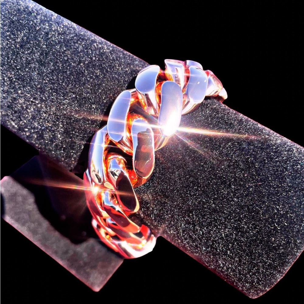 18k & 14k 20mm Miami Cuban Link Pink Red Rose Gold Plated Bracelet - 8inch